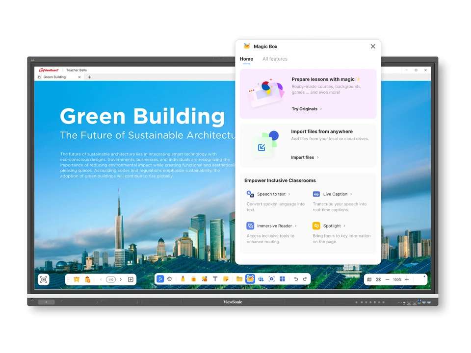 ViewSonic IFP7551 – Màn Hình ViewBoard 75” Tương Tác Đa Điểm, Âm Thanh 70W